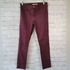 Levis 311 Shaping Skinny Burgundy Jeans SZ 27